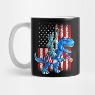 Dino Statue Of Liberty 4Th Of July Mug